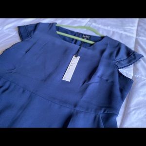 Nicole Miller Navy Blue Short Sleeved A Line Dress